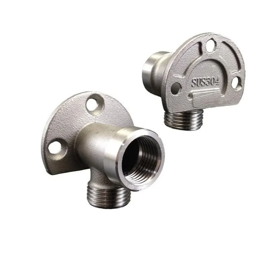 Bathroom Faucet Fixed Base Stainless Steel Wall Mount Faucet Bracket Shower Inlet Outlet Mix Water Valve Parts