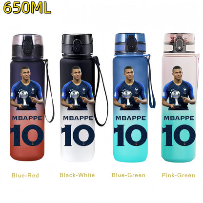 650MLRonaldo Messi Mbappé Sports Water Bottle Bulbasaur Squirtle Drinking Bottles Travel Cycling Hiking Exercise Gym Jugs