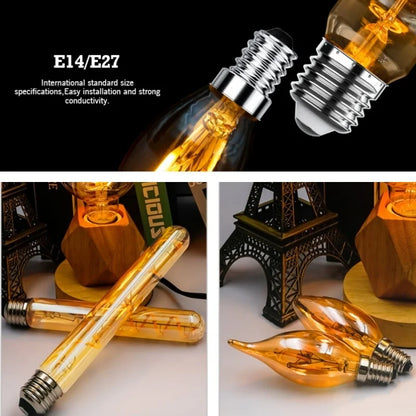 2-10pcs Retro LED Spiral Filament Light Bulb E14 E27 4W 220V Warm Yellow C35 A60 ST64 T185 T225 G80 G95 G125 Vintage Edison Lamp