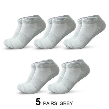 5 Pairs Short Socks Men Sports Running Socks Man Athletic Fitness Comfortable Mesh Casual Breathable Ankle Socks Black EU 38-45