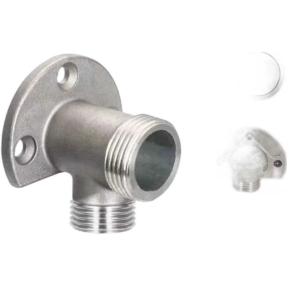 Bathroom Faucet Fixed Base Stainless Steel Wall Mount Faucet Bracket Shower Inlet Outlet Mix Water Valve Parts