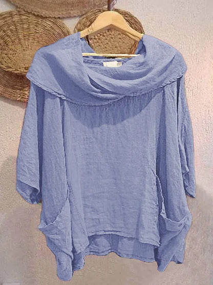 2025 Women New Fashion Off Shoulder Oversize Blouse Solid Bat Sleeve Tops Spring Summer Loose Irregular Hem Shirt Female Holiday
