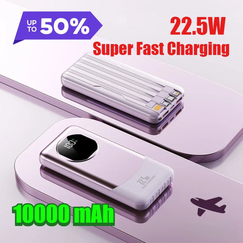 120W 20000mAh Super Fast Charging Power Bank Smart Digital Display with Built-in Four Cables and Type-C Fast Charging