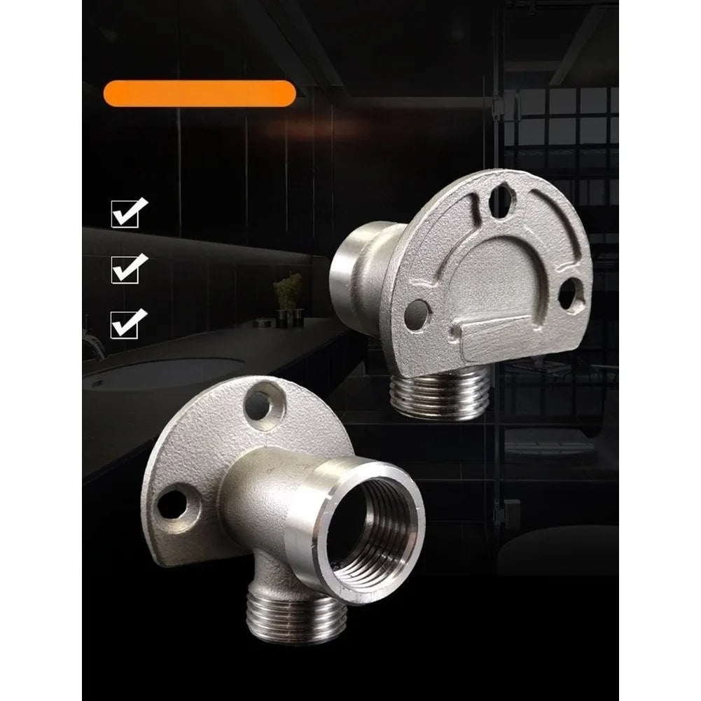 Bathroom Faucet Fixed Base Stainless Steel Wall Mount Faucet Bracket Shower Inlet Outlet Mix Water Valve Parts