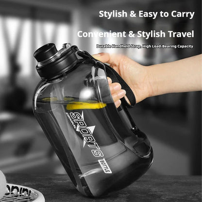 1.8L/2.8L Large Capacity Sport Water Bottle Men's Fitn Cup with Straw Portable Outdoor Big Belly Cup Durable Water Jug for Men