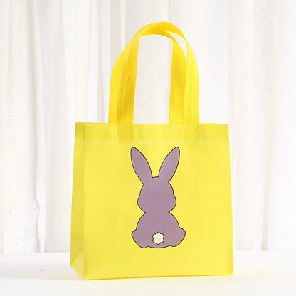 12/30pcs Easter Bunny Gift Bags Colorful Non-Woven Fabric Bags for Easter Party Treats Goodies and Small Gifts Candy Egg Bags