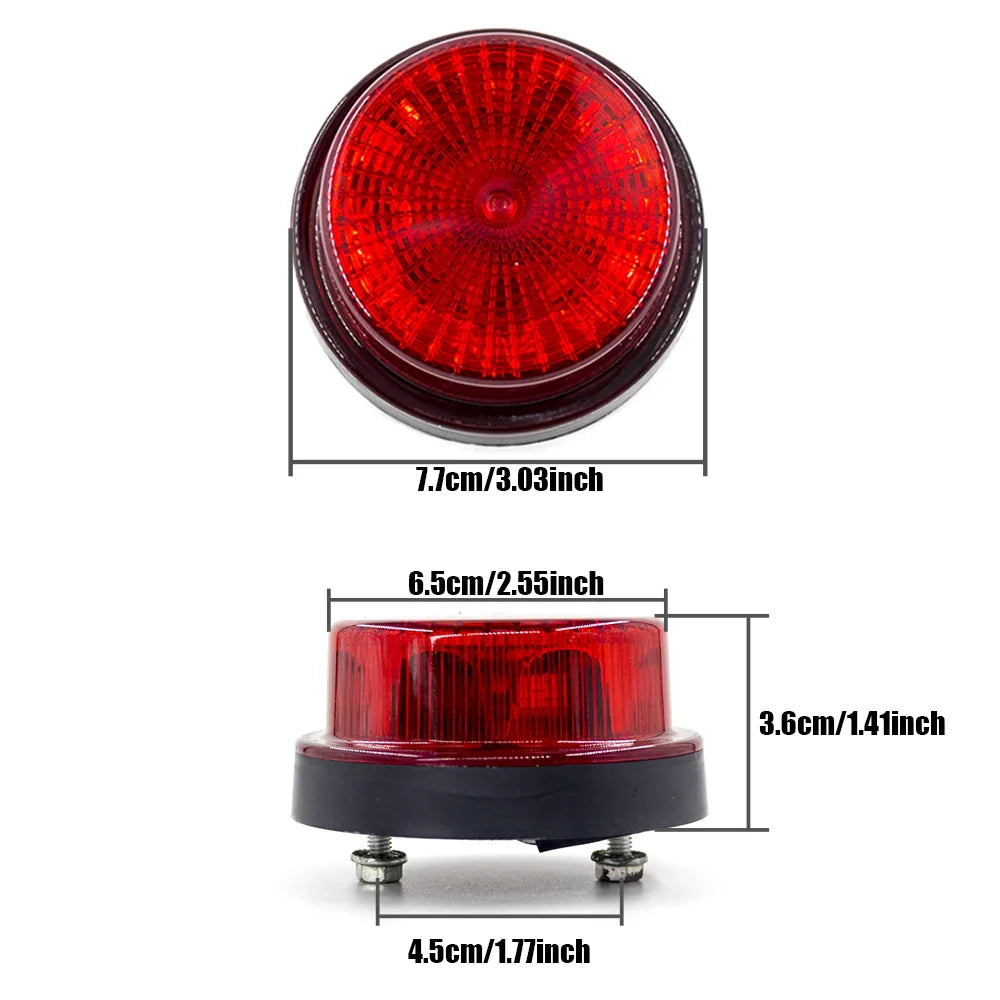 2pcs 12V 24V 12 LED 2 Modes Warning Emergency Strobe Light Flashing Light Revolving light Signal Lamp Truck Tractor Waterproof