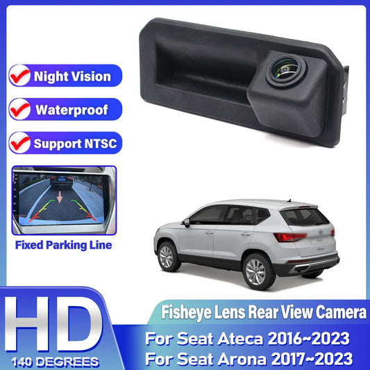 Car Parking Camera For Seat Ateca 2016~2023 Arona 2017~2023 Fisheye Lens Trunk Handle Rear View Camera HD CCD Night Vision