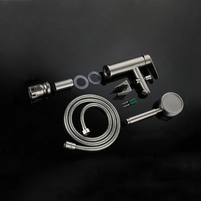 Bathroom Basin Faucet Stainless Steel Single Handle Sink Faucets Cold and Hot Water Mixer Bathtub Tap with Shower Set