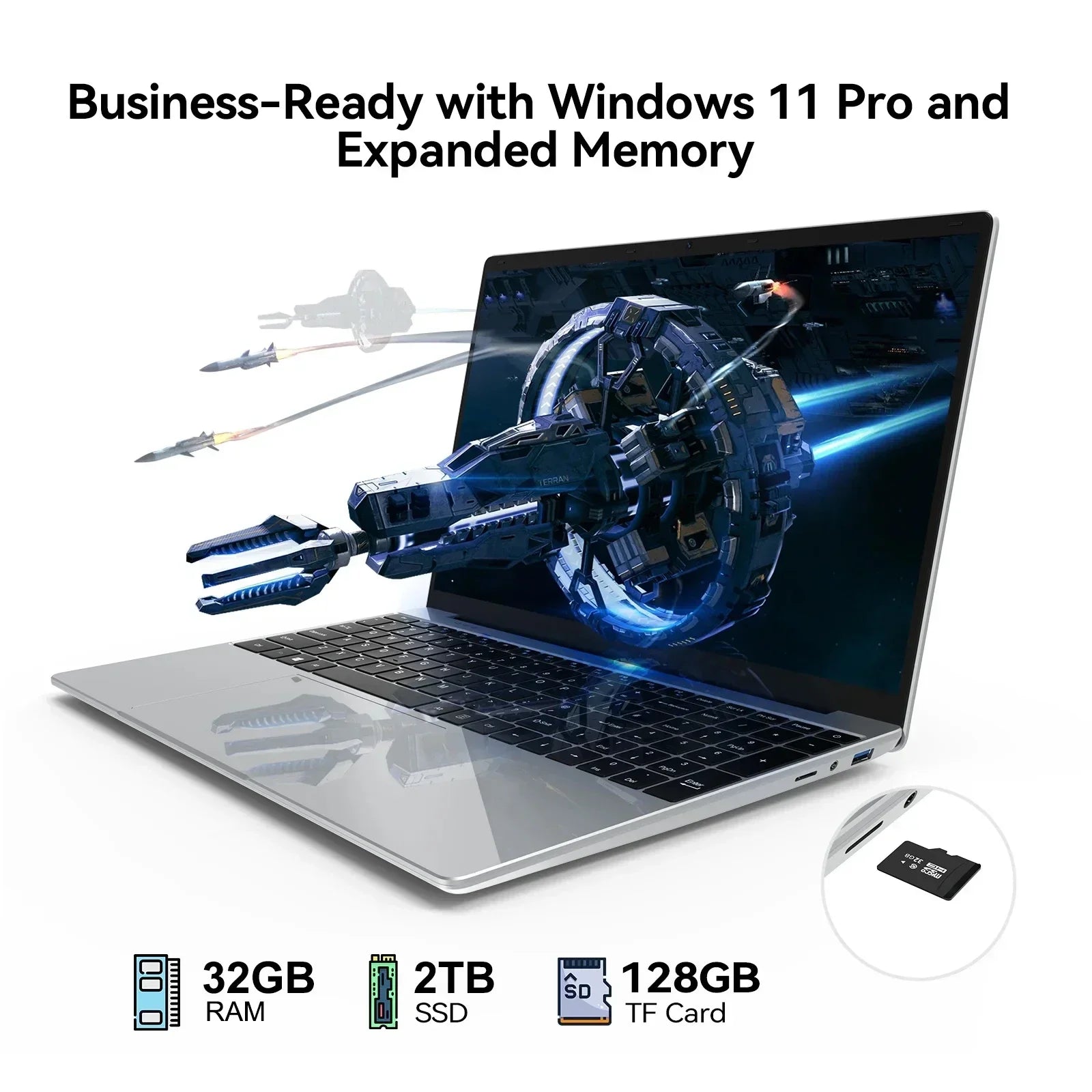 2026 HOT 15.6" Laptop 32GB 2TB Windows 11 Intel Core I9 9900 Gaming Computer PC 1920*1080 HD Gamer Office Ultra Slim Notebook