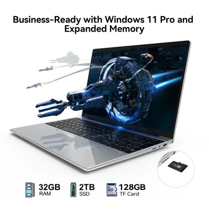2026 HOT 15.6" Laptop 32GB 2TB Windows 11 Intel Core I9 9900 Gaming Computer PC 1920*1080 HD Gamer Office Ultra Slim Notebook
