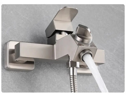 Bathroom Shower Faucet  Wall Mounted 304 SUS Shower Faucet Set Brushed Finished Styel New