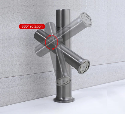 Bathroom Faucets Stainless Steel 304 Brushed Gold Basin Mixer Sink Faucet Gourmet Washbasin Tapware Hot Cold Water Tap Grey