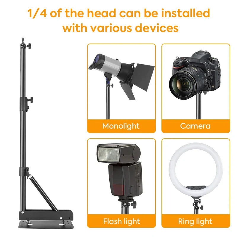 137/175cm Photography Heavy Flexible Ring Light Wall Mount Ceiling Triangle Boom Arm Studio Strobe Lights,Softbox Support Stand