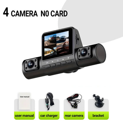 4 Camera Car Dash Cam 2.0 inch 1080P Front Cameras  480P Rear/Left/Right Cameras Wide-Angle Night Vision Collision
