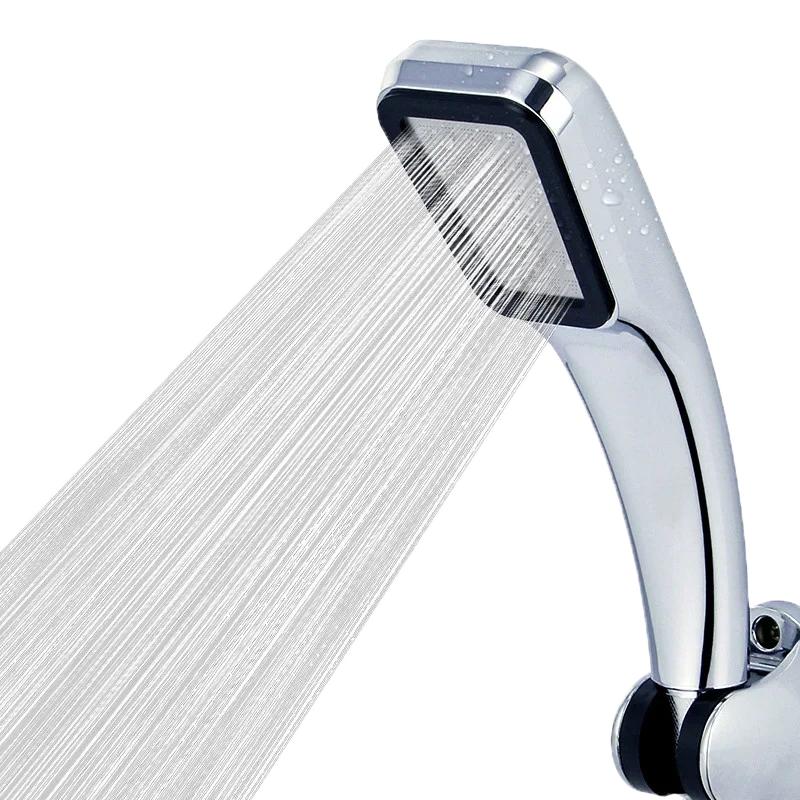Bathroom Shower Head 300-Hole Square Hand-Held Pressurized Shower Nozzle Bath Pressurized Shower Head Water-Saving
