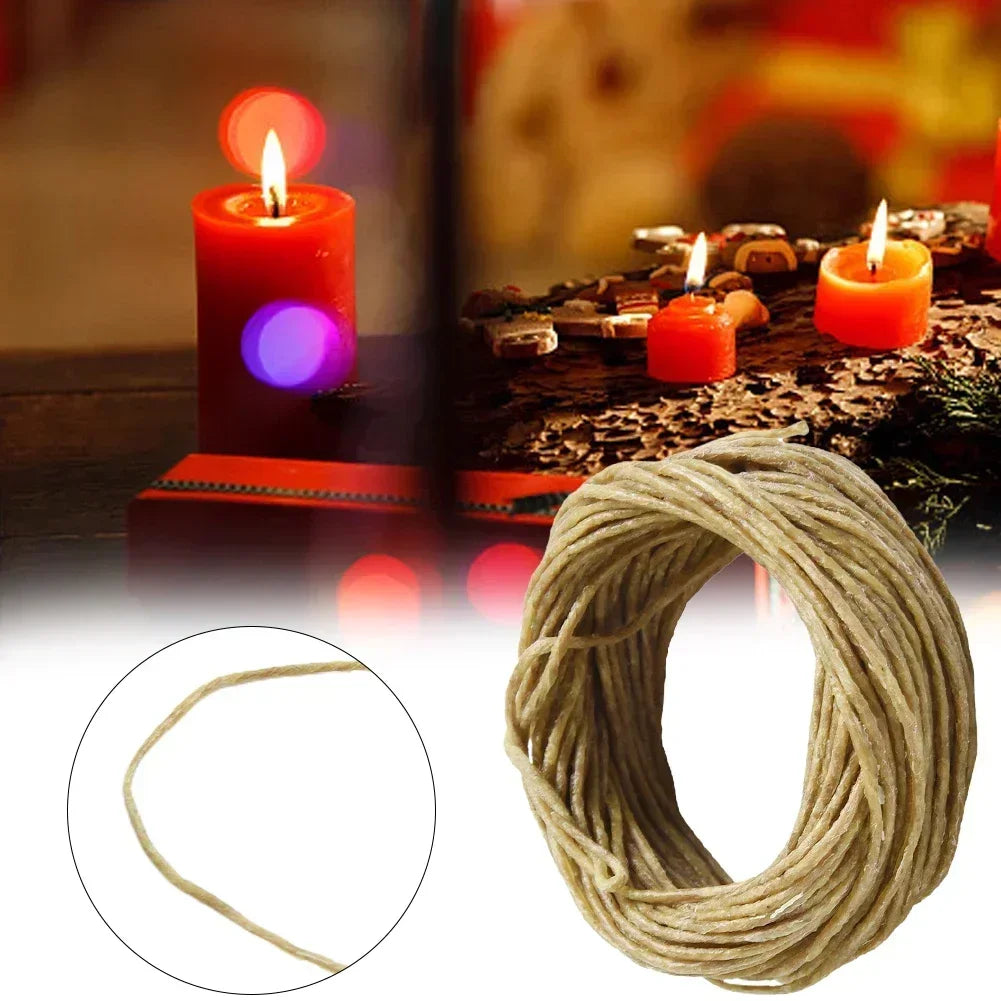 1 Roll Beeswax Wick Organic Hemps Wick 33 FT Well Coated Natural Beeswax For DIY Candle Stick Making Votives Tea Lights New