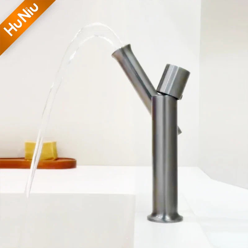 Bathroom Faucets Stainless Steel 304 Brushed Gold Basin Mixer Sink Faucet Gourmet Washbasin Tapware Hot Cold Water Tap Grey