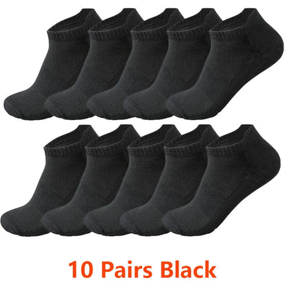 10/20 Pairs Ankle Socks Men Women Mesh Breathable Cotton Couple Student Ear thletic Sports Running Solid Color Boat Socks Summer