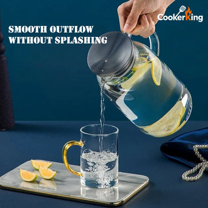 COOKER KING 1.8/2.5L Glass Water Kettle High Borosilicate Glass Large Capacity Teapot High Temperature Resistance Office Use