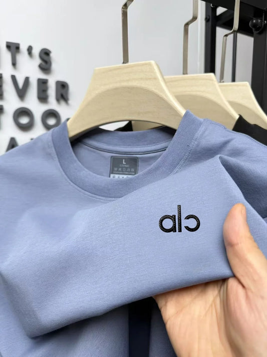 100% Pure Cotton Men's Crewneck T-Shirt Summer Latest Soft Comfy Breathable Business Golf Short Sleeve Delicate Embroidery Tee