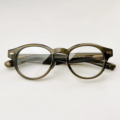 Classic Retro Round Glasses Frame Men Top Quality Acetate Trendy Eyeglasses for Women Handmade Vintage Thick Frame Eyewear
