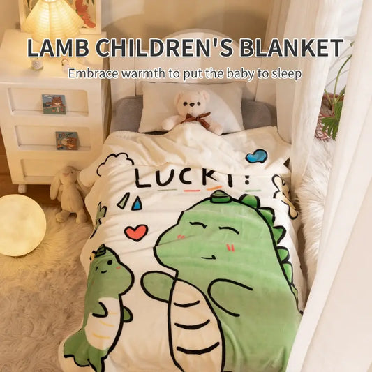 1 PCS Cartoon Dinosaur Pattern Blanket Summer Nap Baby Blanket Soft And Comfortable Fabric Air Conditioning Quilt 100*104CM