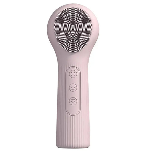 B15C Waterproof Electric Facial Cleansing Brush, 2-In-1 Silicone Face Scrubber Featuring Heat Massage Function For Women