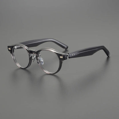 Classic Retro Round Glasses Frame Men Top Quality Acetate Trendy Eyeglasses for Women Handmade Vintage Thick Frame Eyewear