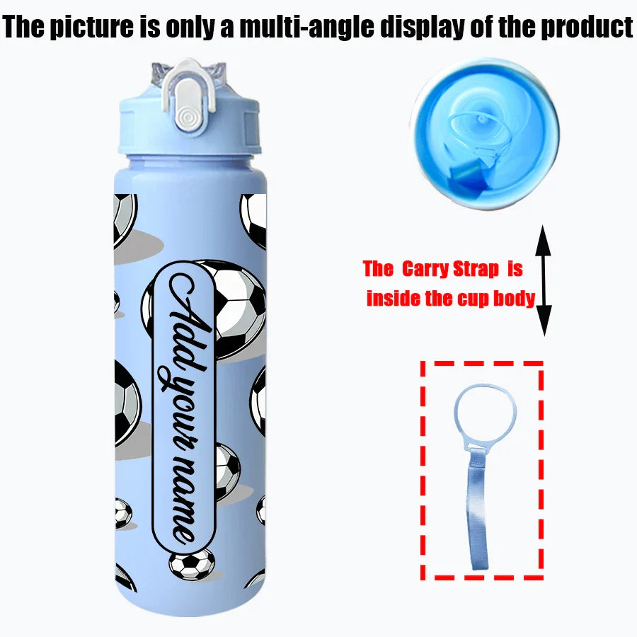 1 customized 25-ounce football-themed water bottle with personalized name and leak-proof design. This sports cup is for family a