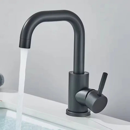 304 Stainless Bathroom Basin Faucet Steel Hot Cold Wash Mixer Crane Tap 360 Rotation Sink Faucets Single Lever Tap For Bathroom