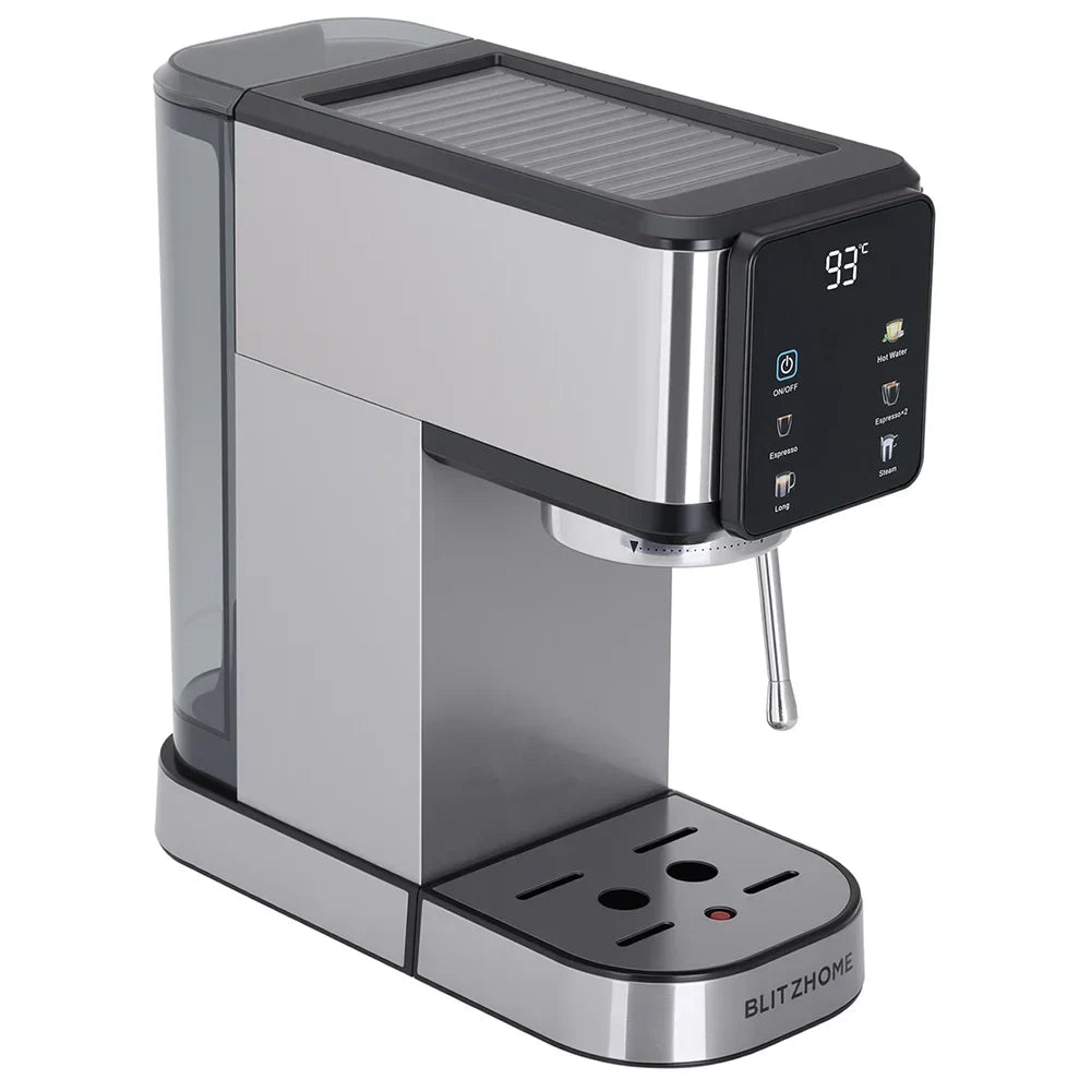 BlitzHome CM5105 Semi-Automatic Espresso Coffee Machine 20Bar 1350W with Touchscreen Control Cup Warmer 1L Removable Water Tank