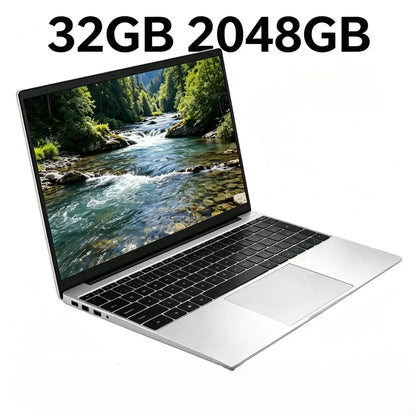 15.6 Inch HD Notebook 120Hz IPS Display Intel N95 32GB RAM 2TB SSD Backlit Keyboard Reliable Battery Power