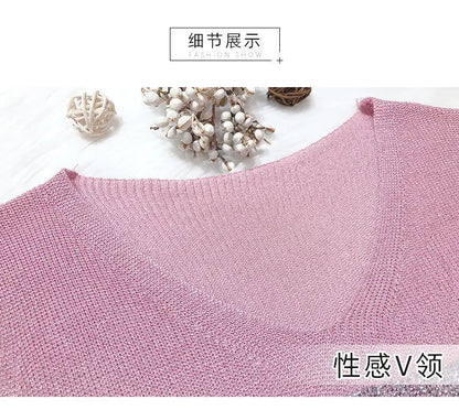 2025 Summer Hot Rhinestone Sleeveless Vest Women's Spring New Style V-neck Loose All-match Sling Knitted Top Girl T-shirt Green