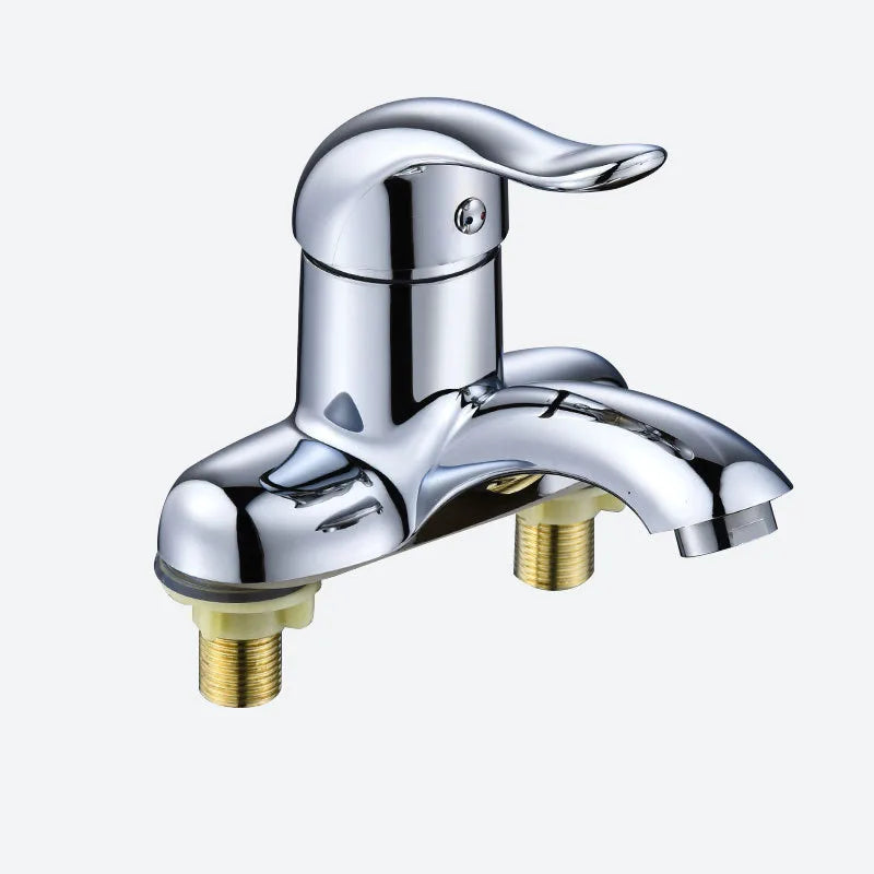 Bathroom Faucet Double-Hole Basin Hot And Cold Water Faucet For Toilet Kitchen Bathroom Plastic Steel Sink Mixer Tap