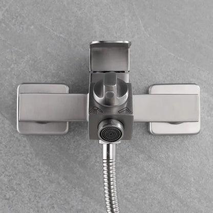 Bathroom Shower Faucet  Wall Mounted 304 SUS Shower Faucet Set Brushed Finished Styel New