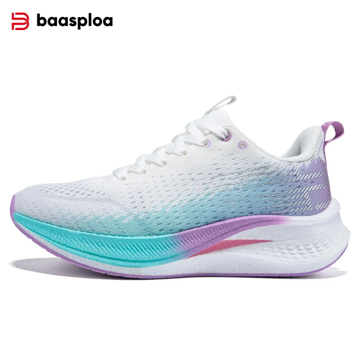 Baasploa New Running Shoes Women Lightweight Breathable Non-slip Sneakers Female Outdoor Carbon Plate Professional Sports Shoes