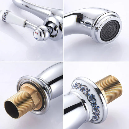 Basin Sink Faucet Mixer Faucet Single Lever Hot Cold Water Tap Brass Bath Faucet Retro Water Saving Bathroom Washbasin Taps