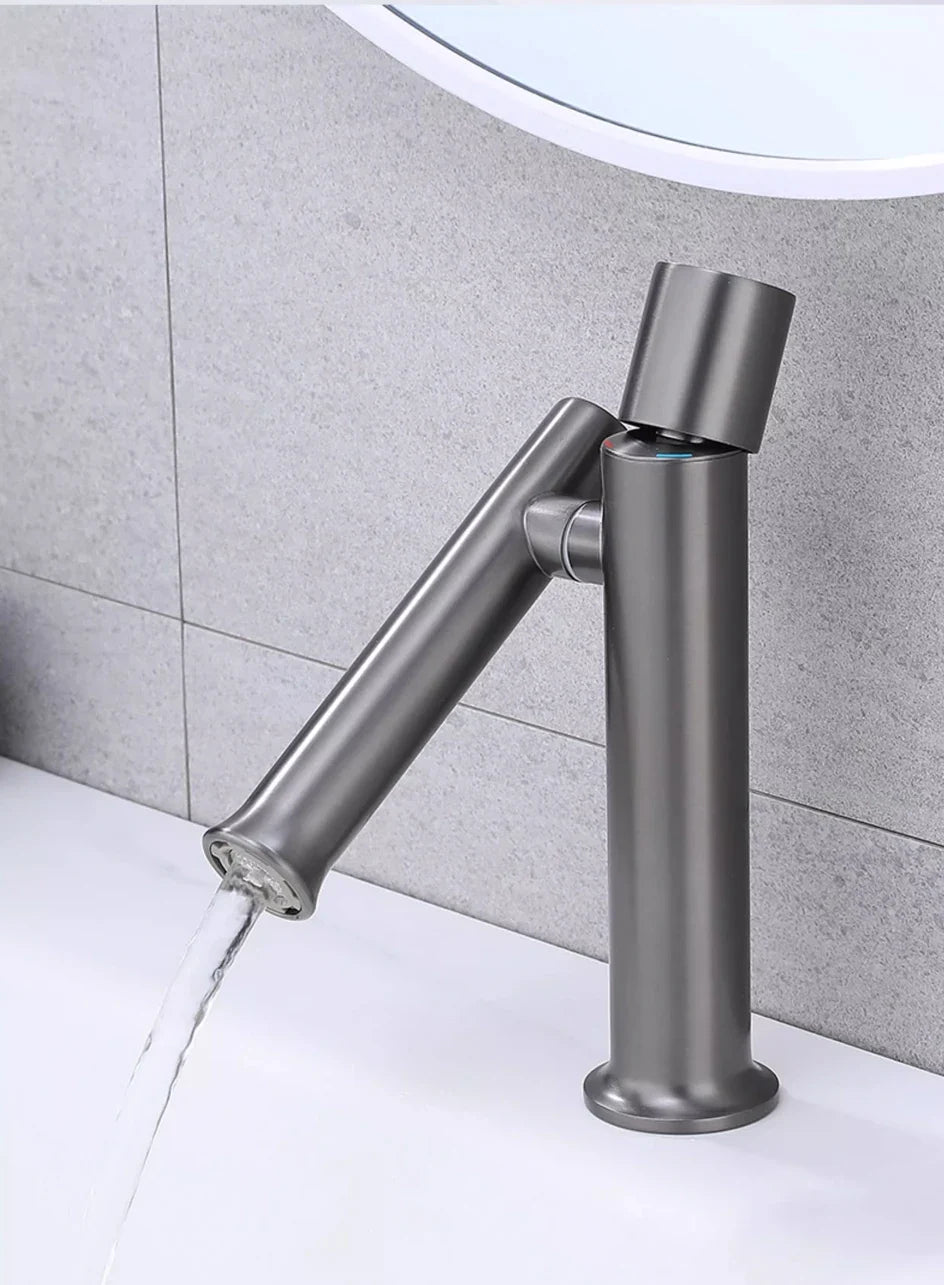 Bathroom Faucets Stainless Steel 304 Brushed Gold Basin Mixer Sink Faucet Gourmet Washbasin Tapware Hot Cold Water Tap Grey