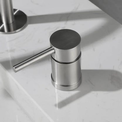 304 Stainless Steel Widespread Bathroom Basin Faucet Hot and Cold Mixed Water Wash Basin Faucet Deck Mounted Nickel /Black