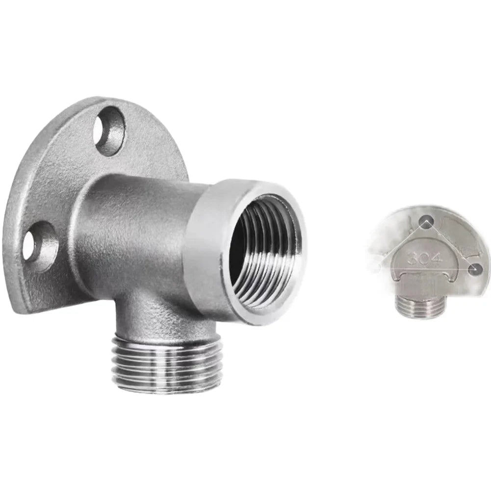 Bathroom Faucet Fixed Base Stainless Steel Wall Mount Faucet Bracket Shower Inlet Outlet Mix Water Valve Parts