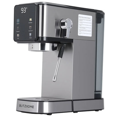 BlitzHome CM5105 Semi-Automatic Espresso Coffee Machine 20Bar 1350W with Touchscreen Control Cup Warmer 1L Removable Water Tank