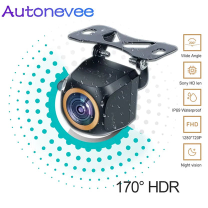 Car Rear View Camera 200° AHD 1920x1080P For Fisheye Golden Lens Full HDR Night Vision Vehicle back car reversing Front Camera