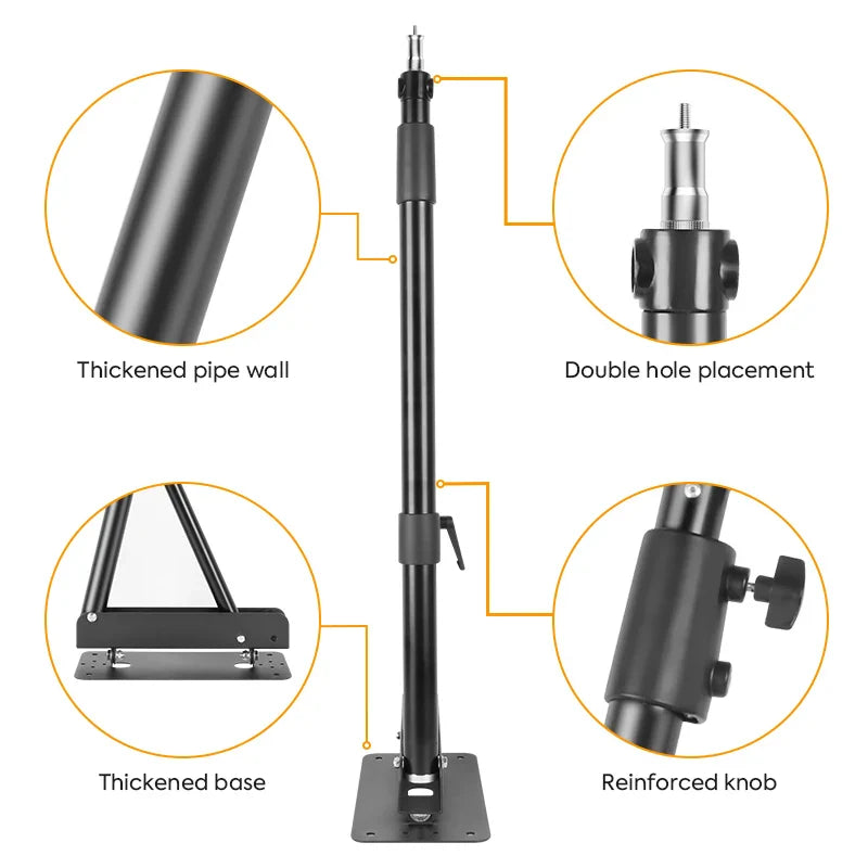 137/175cm Photography Heavy Flexible Ring Light Wall Mount Ceiling Triangle Boom Arm Studio Strobe Lights,Softbox Support Stand