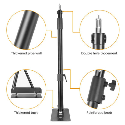 137/175cm Photography Heavy Flexible Ring Light Wall Mount Ceiling Triangle Boom Arm Studio Strobe Lights,Softbox Support Stand
