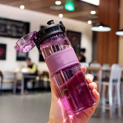 500ML Portable Sport Water Cup Exercise Water Container Large Capacity Student Mug Outdoor Travel Sport Drink Water Bottle
