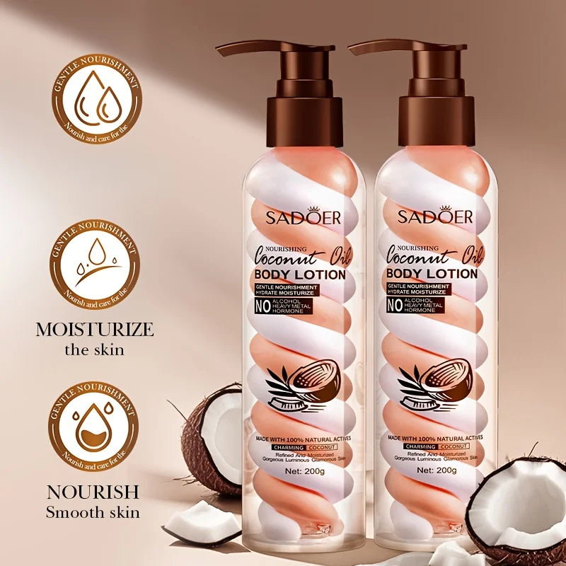 1 Bottle of 200ml Coconut Marshmallow Body Lotion, Suitable for All Light Beige Skin Tones, Deep Moisturizing Formula, Non-Greasy Moisturizer, Ideal as a Holiday Gift, Suitable for Both Men and Women, Daily Skincare Routine,
