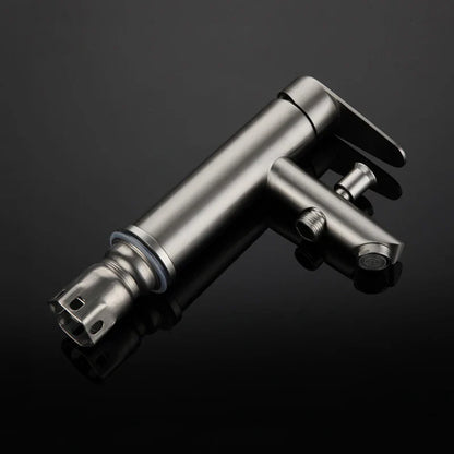 Bathroom Basin Faucet Stainless Steel Single Handle Sink Faucets Cold and Hot Water Mixer Bathtub Tap with Shower Set