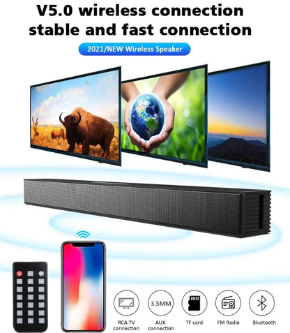 40W Soundbar for TV with Subwoofer Home Theater Multi Function Speaker Optical HDMI Coaxial AUX Wall Mounted Bluetooth Sound bar