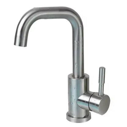 304 Stainless Bathroom Basin Faucet Steel Hot Cold Wash Mixer Crane Tap 360 Rotation Sink Faucets Single Lever Tap For Bathroom
